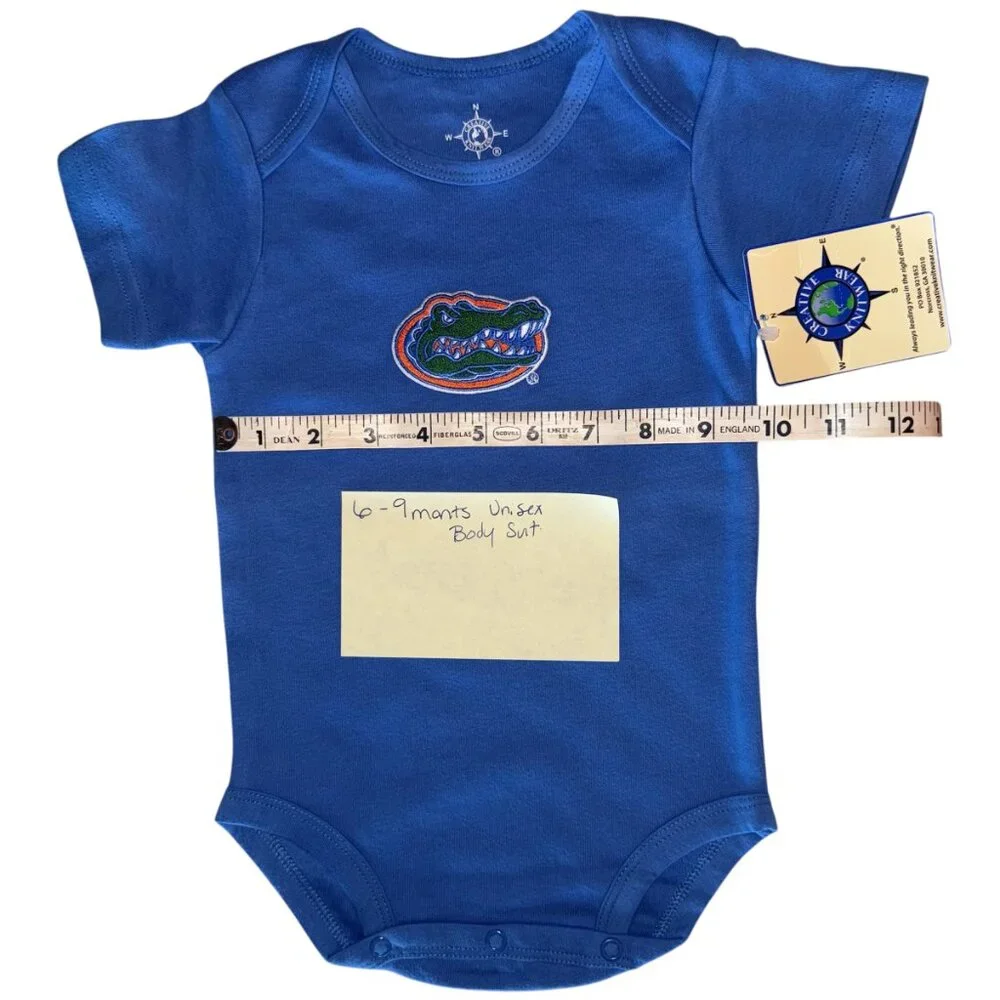 Unisex Florida Gators Bodysuit 100% Cotton by Creative‎ Knitwear